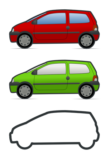 Vector de Renault Twingo rojo y verde