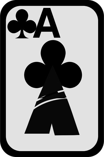 ACE Clubs funky Spielkarte Vektor-ClipArt