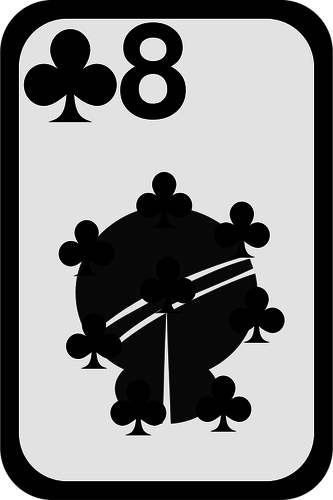 Osiem klubÃ³w funky kart do gry grafika wektorowa