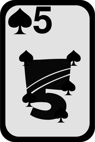 Five of Spades funky playing card vector clip art
