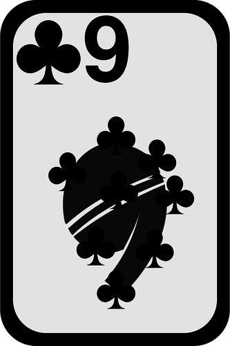 Nine of Clubs funky playing card vector image