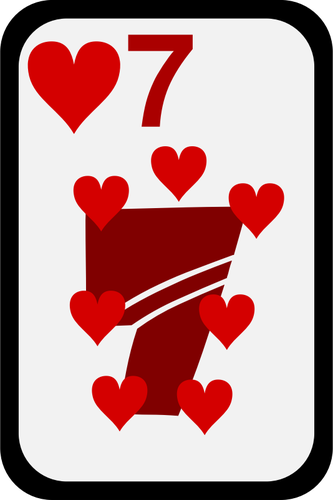 Sept des cartes Ã  jouer funky Hearts vector clipart