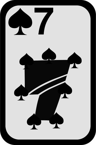 Sete de espadas funky playing card vector clipart