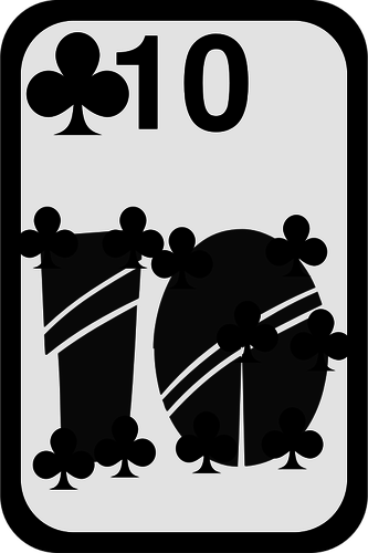 Tien van Clubs funky speelkaart vector afbeelding