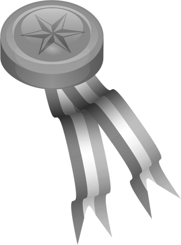 Medalha de prata com ilustraÃ§Ã£o vetorial de fitas