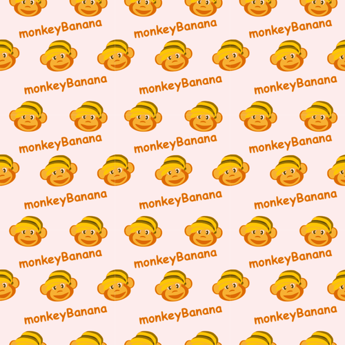 IlustraciÃ³n de vector de Monkey banana de patrones sin fisuras