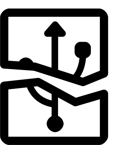 Graphiques vectoriels de cassÃ© USB Branchez signe