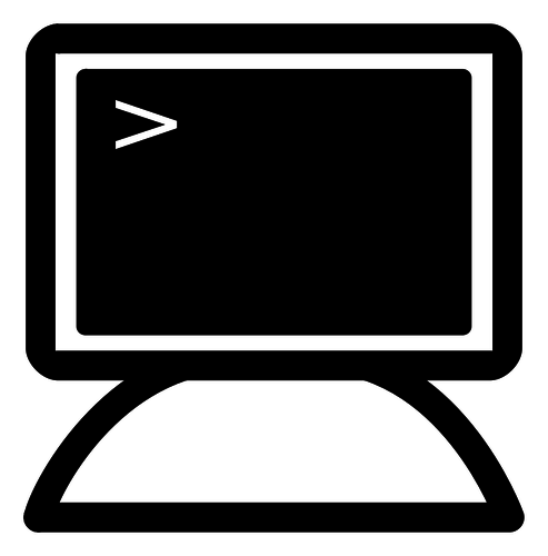 Wektor rysunek monochromatyczne okno terminalu na PC ikona