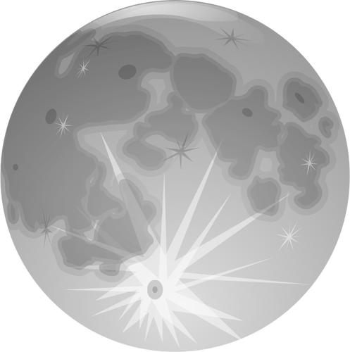 Gambar vektor mengkilap planet bulan