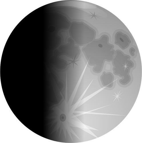 Vector illustraties van helft verlicht maan
