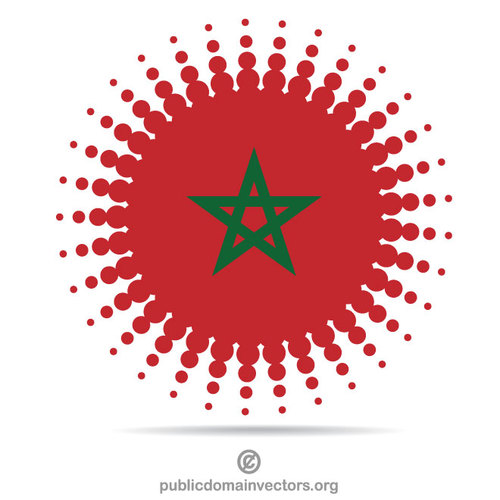 Marokko Flagge Halbton Form