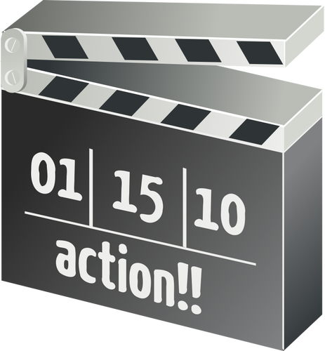 Filming action clapper board vector illustration