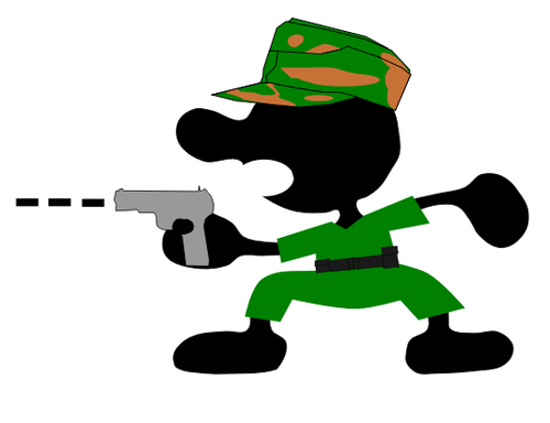 Illustration vectorielle de gars avec une arme Ã  feu