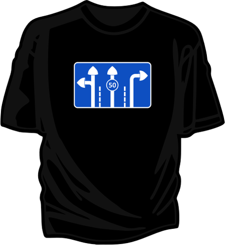 T-shirt cogumelo estrada sinal vector imagem