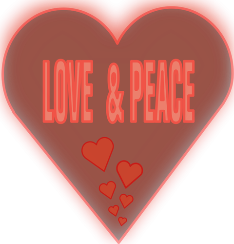Cinta dan kedamaian di hati vektor gambar