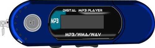 Ilustrasi vektor pemutar MP3 biru