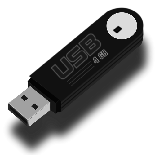 Flits USB-stick met schaduw vectorillustratie