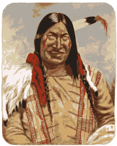 Uomo del nativo americano sorridente ClipArt vettoriali