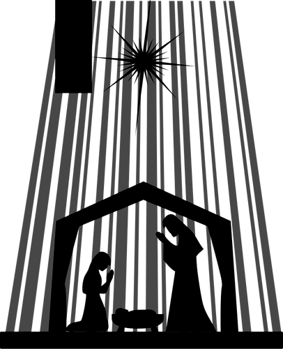 Nativity silhouet vector afbeelding