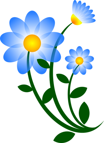 Motivo floreale blu