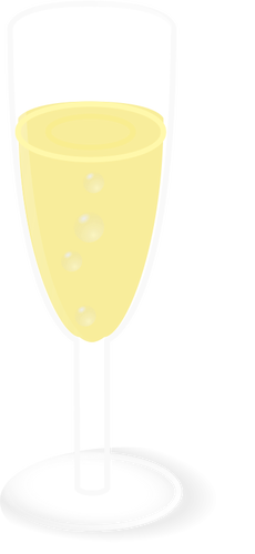 Vector drawing of glass of champagne