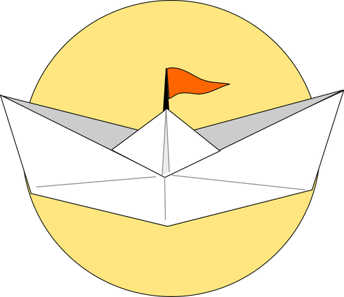 Origami schip vectorafbeeldingen