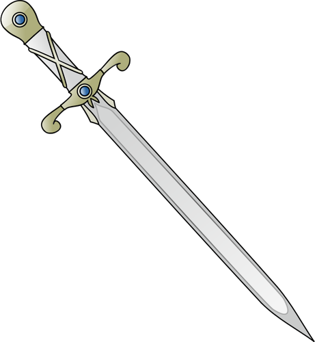 Immagine vettoriale inclinata lungo tagliente spada