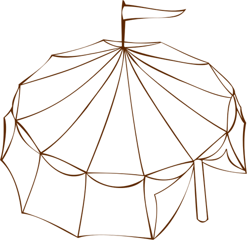 Dibujo del sÃ­mbolo del mapa de juego de rol de una carpa de un circo vectorial