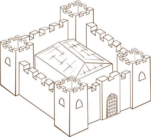 Vektor klip seni peran bermain permainan peta ikon untuk sebuah benteng