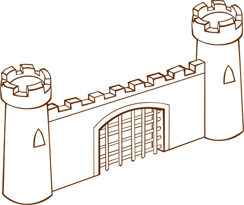 Vektor-Illustration der Rolle spielen Spiel Kartensymbol fÃ¼r eine Festung-Tor