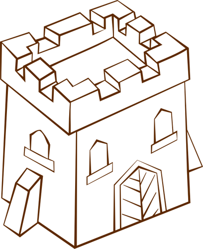 Vector illustraties van rol spelen spel Kaartpictogram voor een plein toren