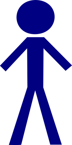 Ilustrasi vektor biru tongkat laki-laki
