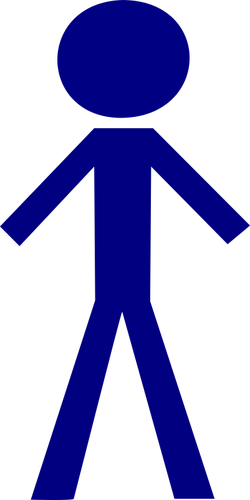 Vector illustration of blue male stick figure