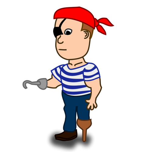 Gambar vektor karakter komik bajak laut