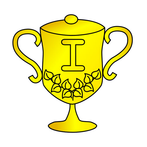 IlustraciÃ³n de vector de trofeo dorado