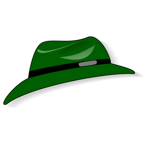 Seni klip vektor topi hijau Fedora
