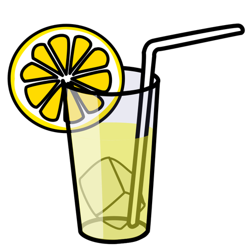 Dibujo de limonada en vidrio vectorial