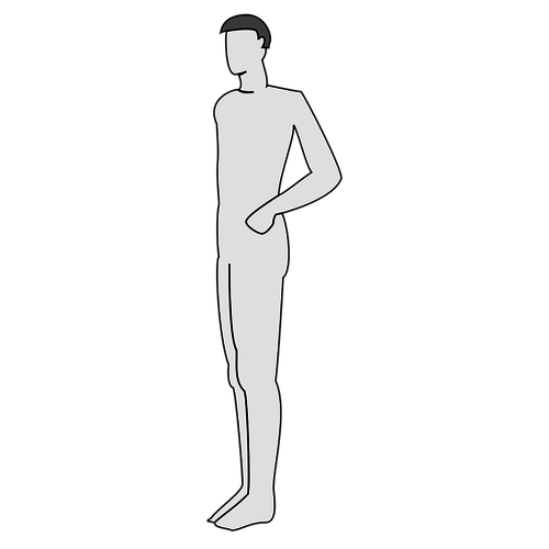 Vetor silhueta de corpo masculino