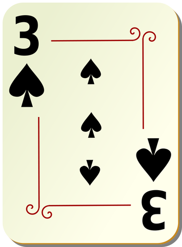 Tiga sekop bermain kartu vektor ilustrasi