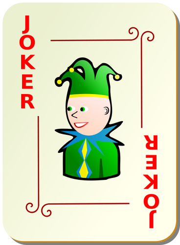 Red Joker hracÃ­ karta vektorovÃ½ obrÃ¡zek
