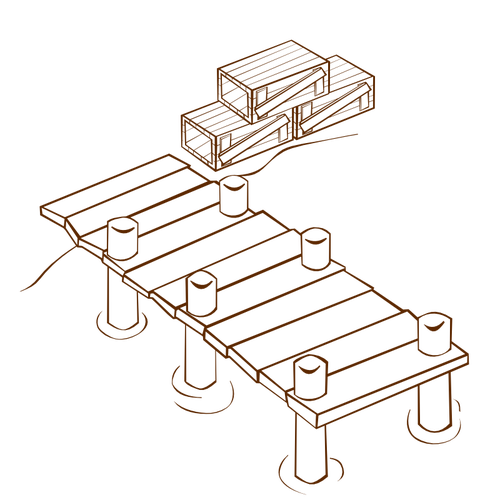 Boat dock RPG map symbol vector image