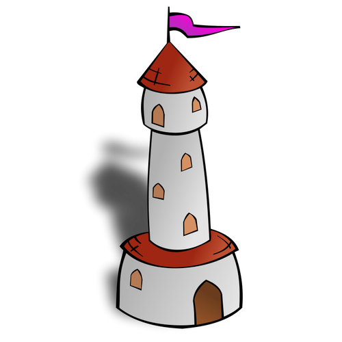 Torre redonda con bandera Vector