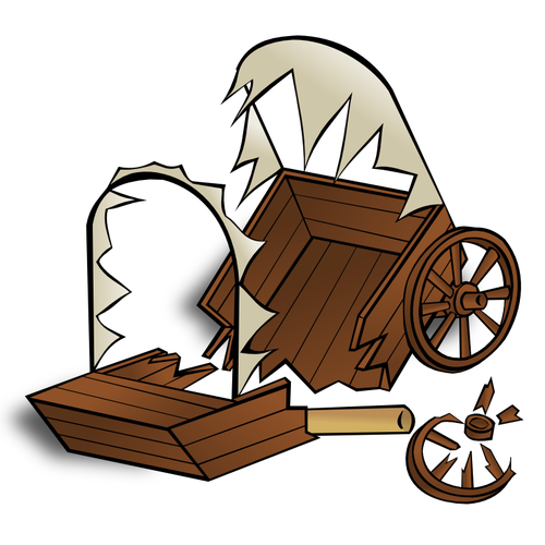 Karawana wrak RPG mapÄ™ symbol wektor rysunek