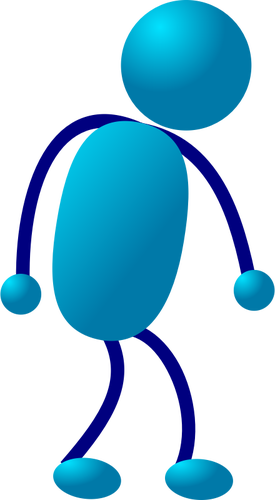Blaue Stick Mann Abbildung Vektor-illustration