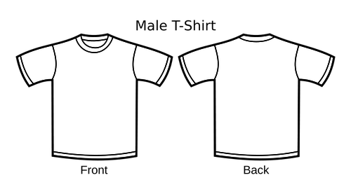 Hombres camiseta plantilla dibujo vectorial