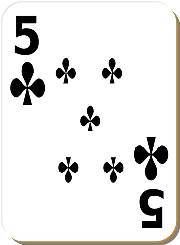 Five of clubs vector drawing