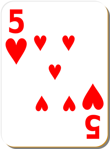 Five of hearts vector drawing