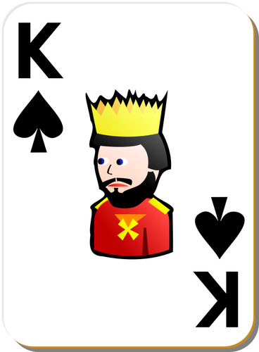 Regele de picÄƒ carte de joc de desen vector