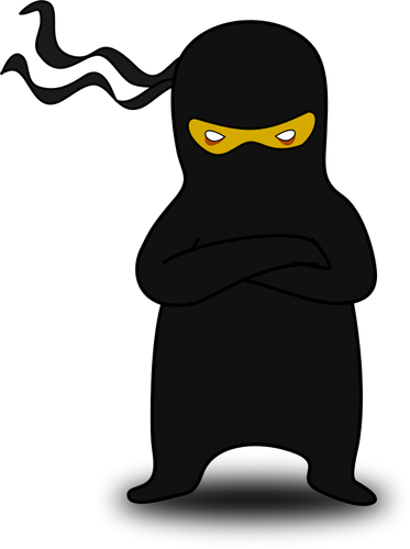 Ilustracja wektorowa z czarny ninja spermatosoid