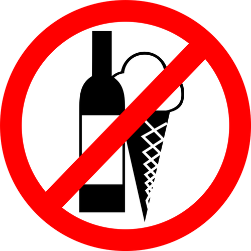 "Bevande, NO ICE CREAM" non segno immagine di vettore